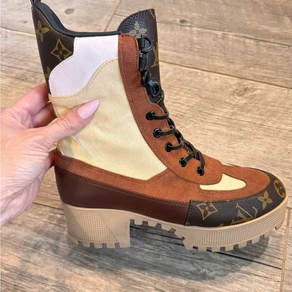 Louis Vuitton Monogram Brown and Black Boots 39 8.5 - Picture 3 of 6